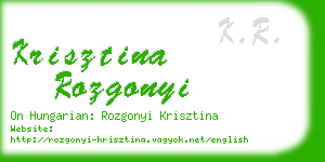 krisztina rozgonyi business card